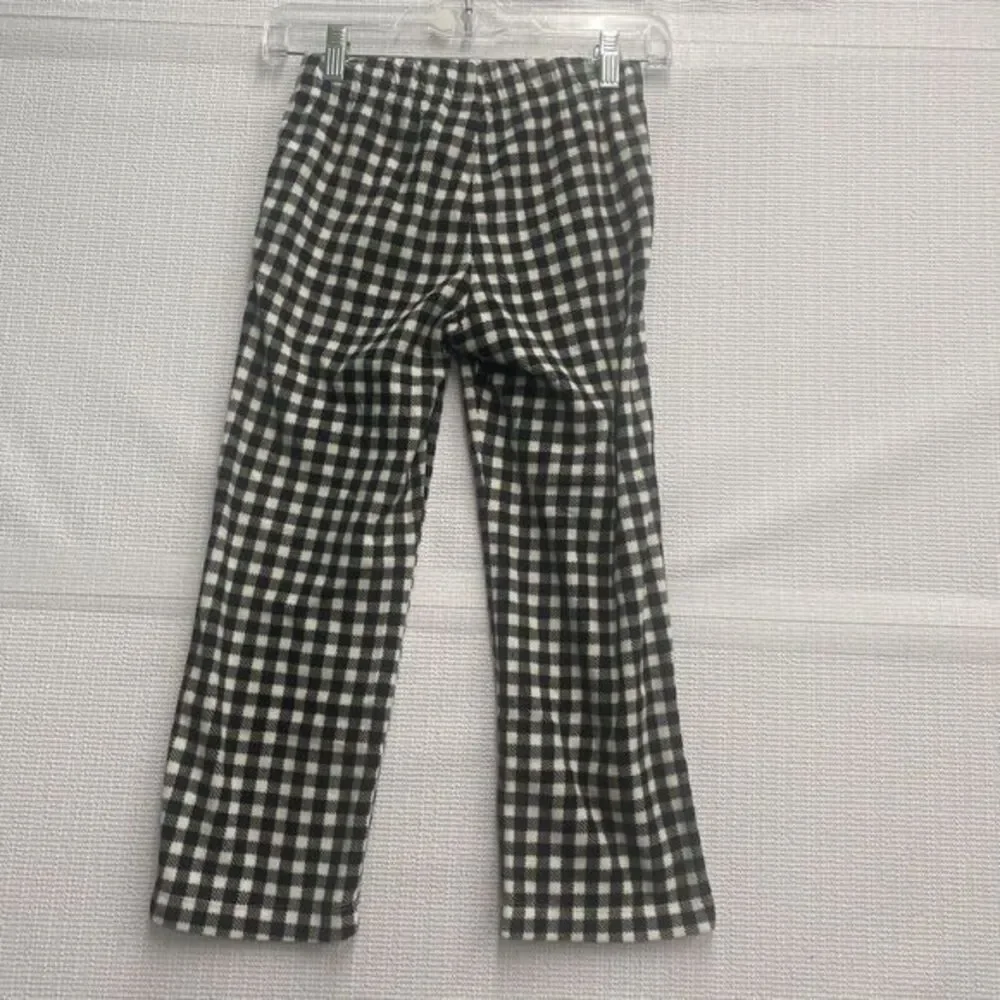 Old Navy Girls‎ Small 6-7 Black Buffalo Plaid Microfleece  Pajama Pants